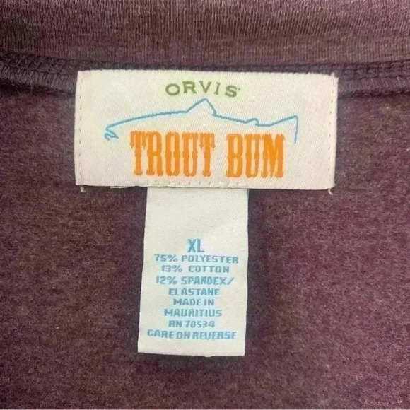 ORVIS Trout Bum Zip Up Pullover Size XL - Picture 6 of 10